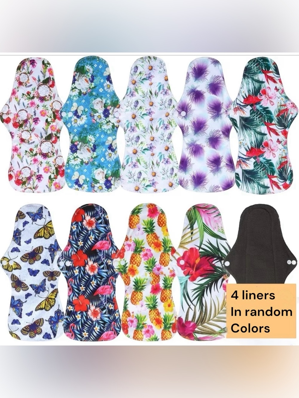 4 random-Colors Reusable Cloth Pads